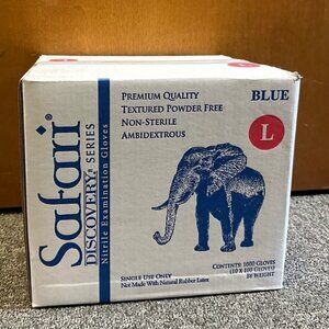 Disposable Gloves Blue Nitrile Examination Glove Safari 1,000 Pcs/Case S,M,L,XL